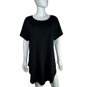 Lucky & Blessed Black Scoop Neck Short Sleeve Tunic Top